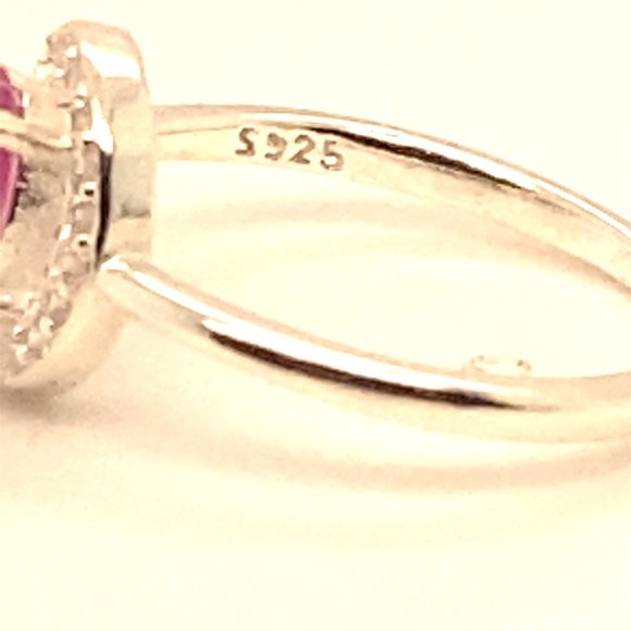Pink Sapphire 1.61ct Platinum Finish Solid 925 Sterling Silver Ring - Picture 8 of 8